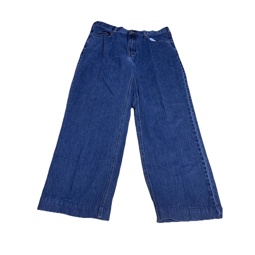 Fortress Products Straight Denim Jeans Mens 42x32 Blue 5-Pocket Dark Wash Cotton